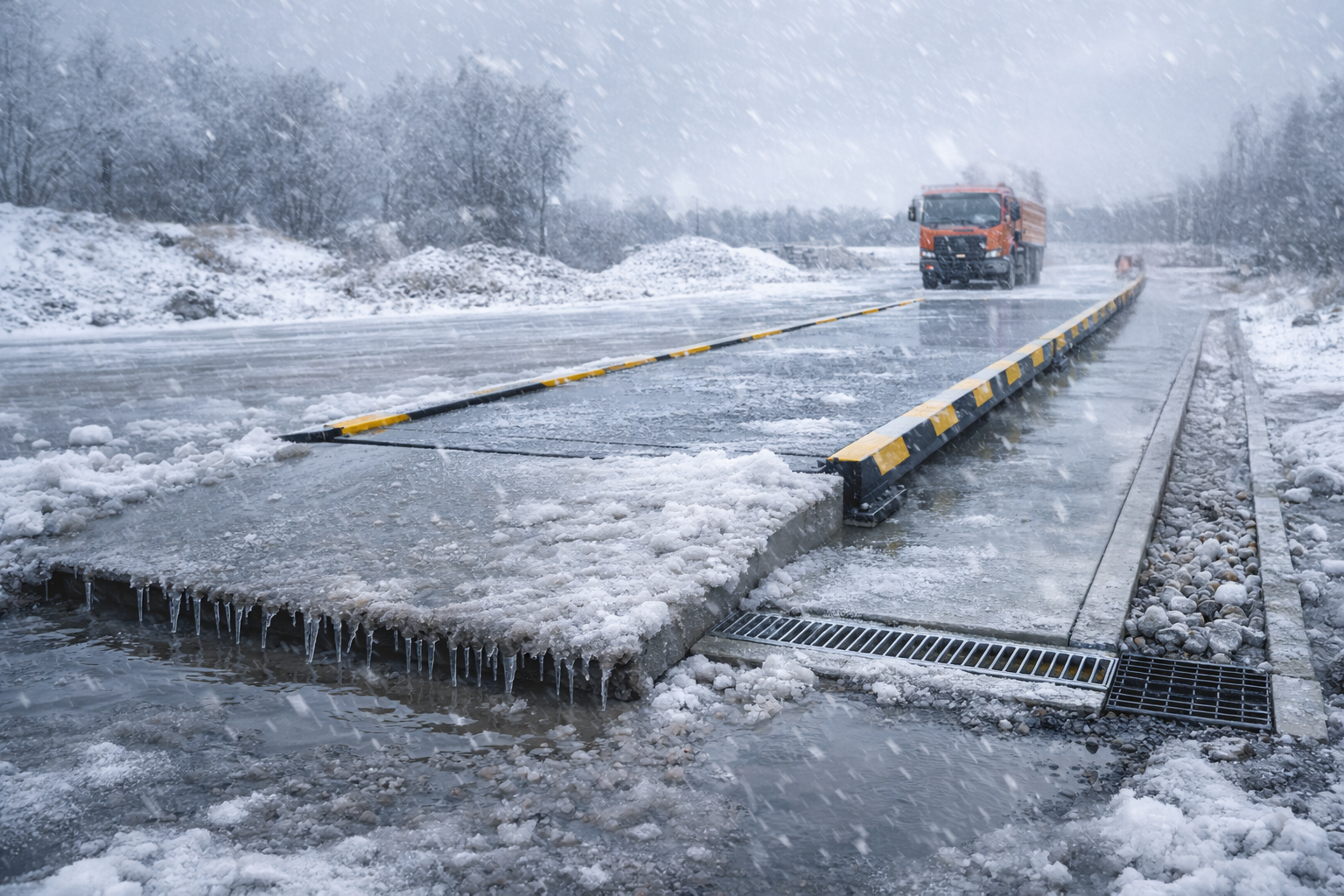 Waga samochodowa w zimowych warunkach – śnieg i lód wpływające na dokładność pomiaru