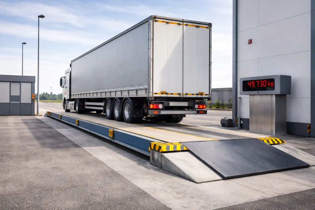 Waga samochodowa – prawidłowe ważenie pojazdu ciężarowego na platformie